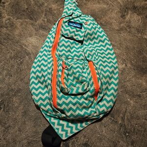KAVU Kids Chevron Sling Bag - Green and Orange